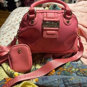Juicy Couture Hot Pink Dome Satchel with Removable Strap